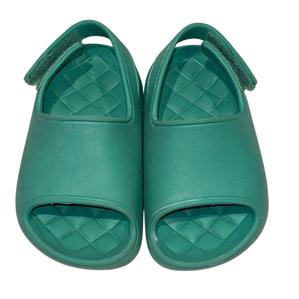 Toddler‎ Cat & Jack Green Lightweight Sandals Size 5 EUC Hook & Loop Sling Back